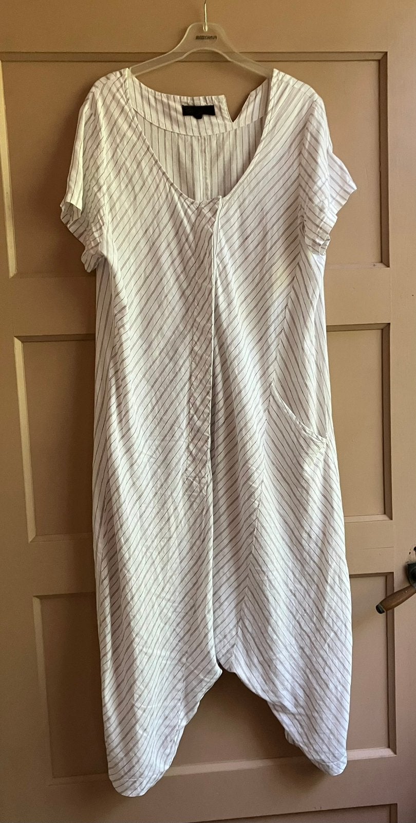 Kokomarina, Fantastische Jumpsuit met Verlaagd Kruis, XL, Verzenden, Gedragen, Maat 42/44 (L), Wit