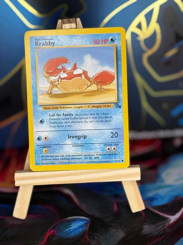 Krabby #51 | Pokemon Fossil, Ophalen of Verzenden, Zo goed als nieuw, Losse kaart