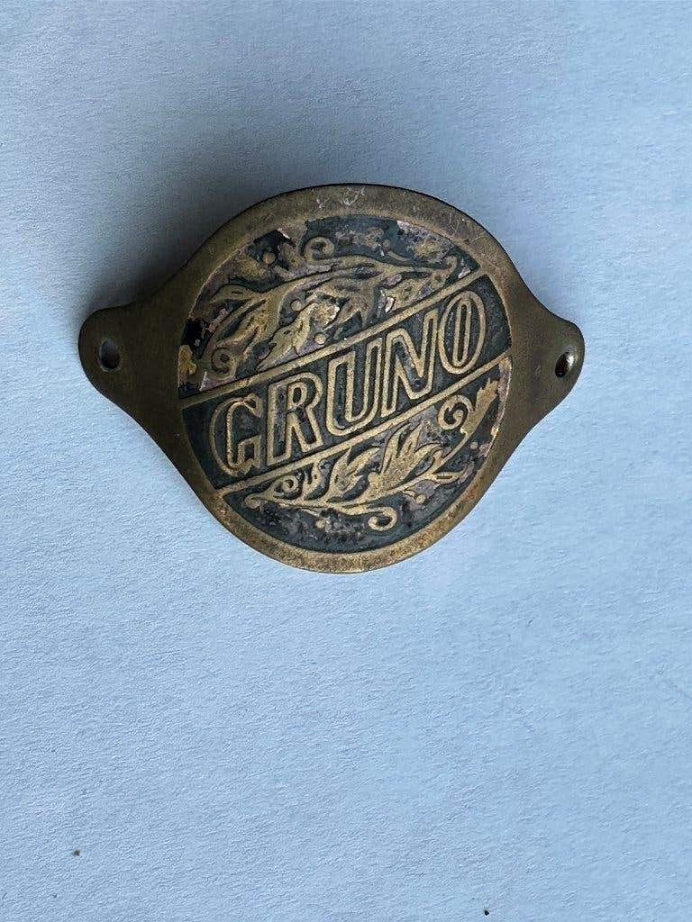 Oud spatbordplaatje GRUNO. Spatbord plaatje., Fietsen en Brommers, Gebruikt, Overige typen, Ophalen of Verzenden, Gruno