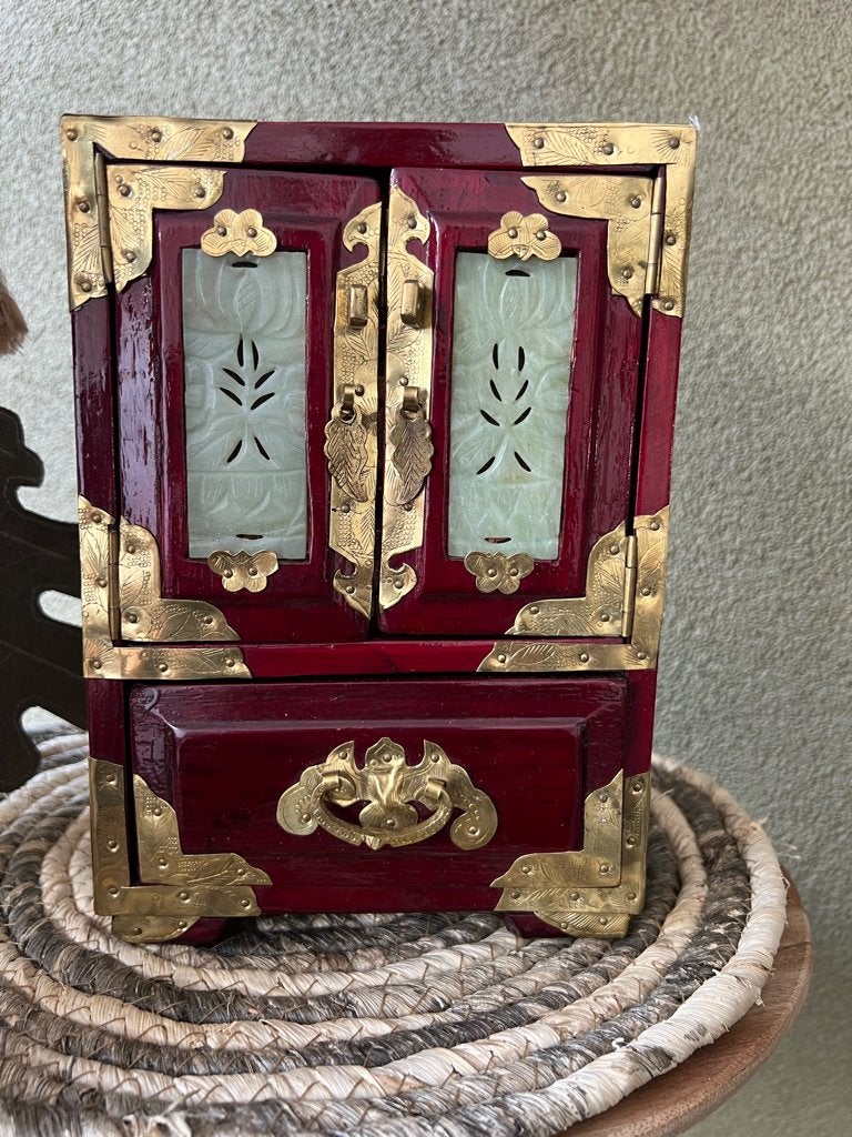 Chinees sieradenkast jade chinese kist kast juwelenkist, Antiek en Kunst, Kunst | Niet-Westerse kunst, Ophalen of Verzenden