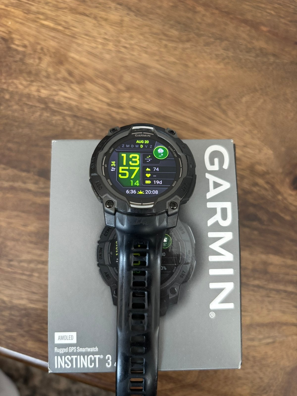 Garmin instinct 3 Amoled 45mm, Gebruikt, Zwart, Ophalen of Verzenden, Waterdicht
