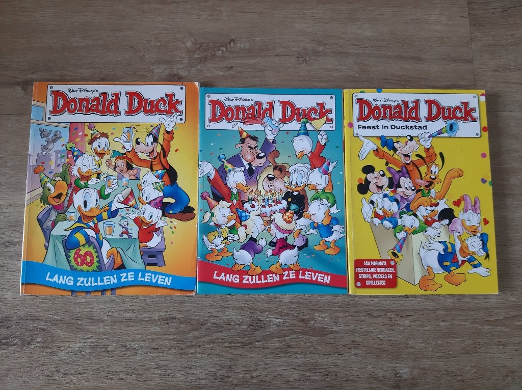 Donald Duck Lang zullen ze leven en Feest in Duckstad, Meerdere stripboeken, Ophalen of Verzenden, Gelezen
