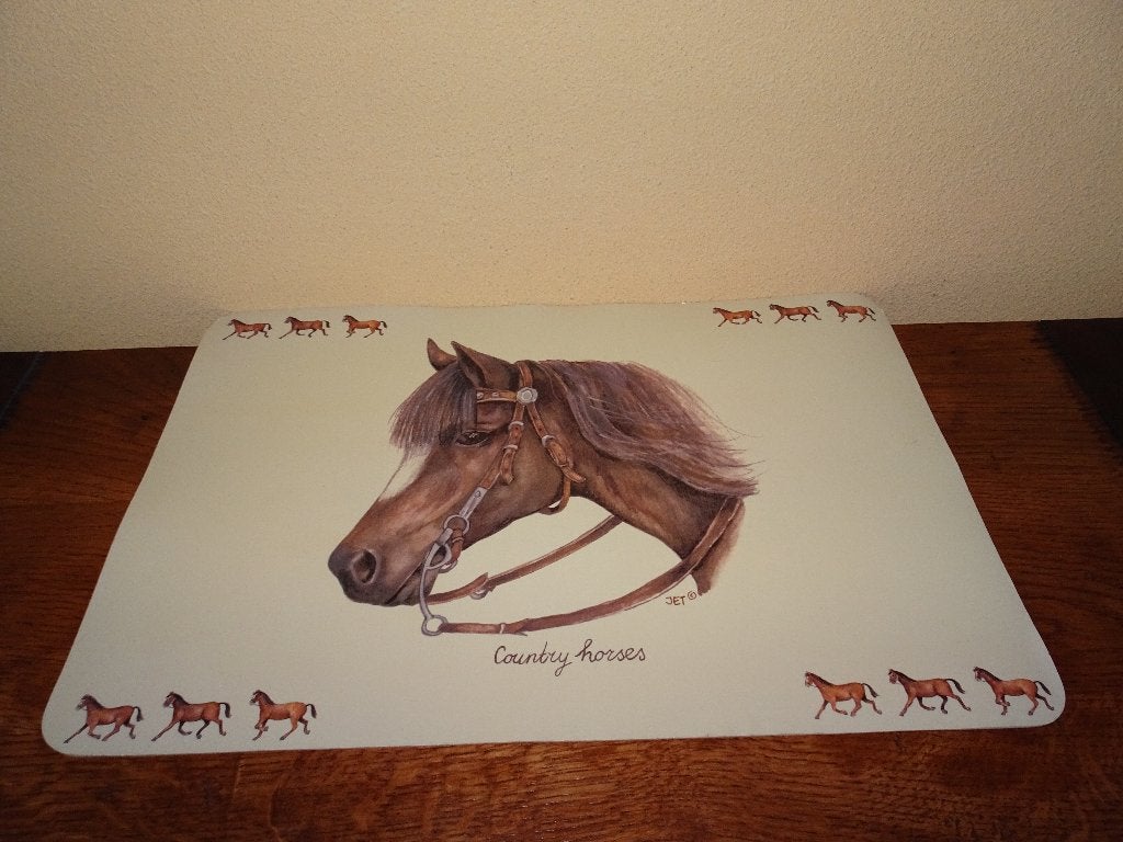 Jet ter Steege Country horses placemat, Huis en Inrichting, Kunststof, Beige, Nieuw, Ophalen of Verzenden