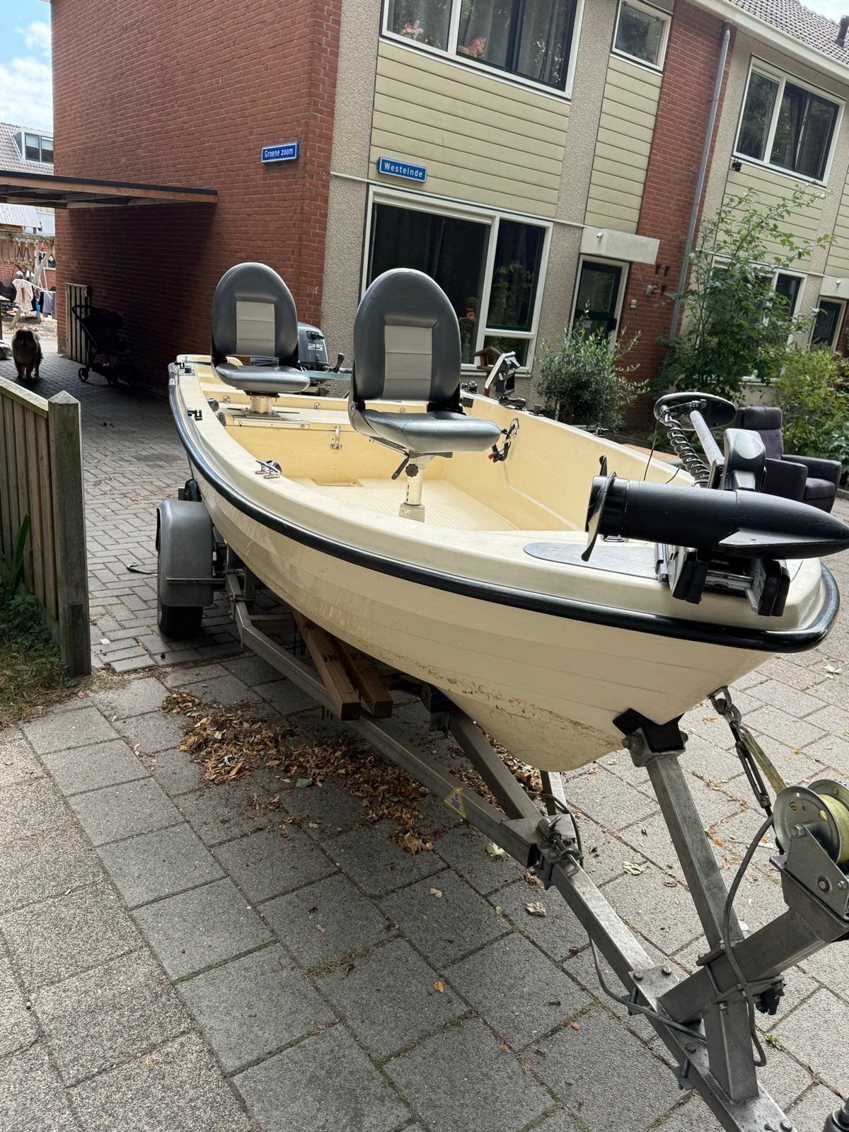 Rhea Gipsy 430 Fish met Yamaha 25pk en fronttroller, Ophalen, Gebruikt, 4 m, Viertaktmotor
