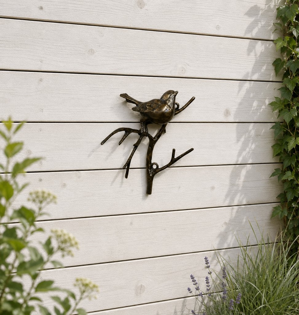 1 VOGEL OP TAK / BRONS / WANDHANGER