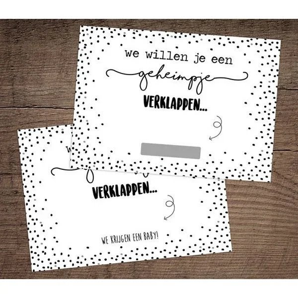 Zwangerschap aankondiging kraskaarten A6 - Polkadot, Kinderen en Baby's, Verzenden, Nieuw, Kraamcadeau