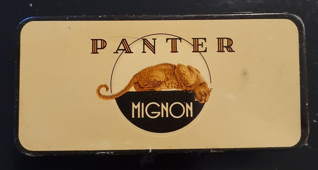 vintage blik sigarenfabriek Panter Veenendaal, Ophalen of Verzenden, Gebruikt, Tabaksdoos of Verpakking