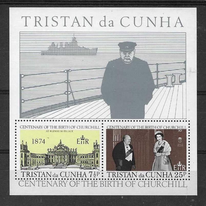 Tristan da Cunha Michel blok 3 postfris   CHURCHILL, Ophalen of Verzenden, Overige landen, Postfris