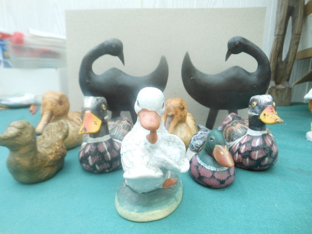 Collectie houten eenden beeldjes, Ophalen, Gebruikt, Vogel, Beeldje of Figuurtje