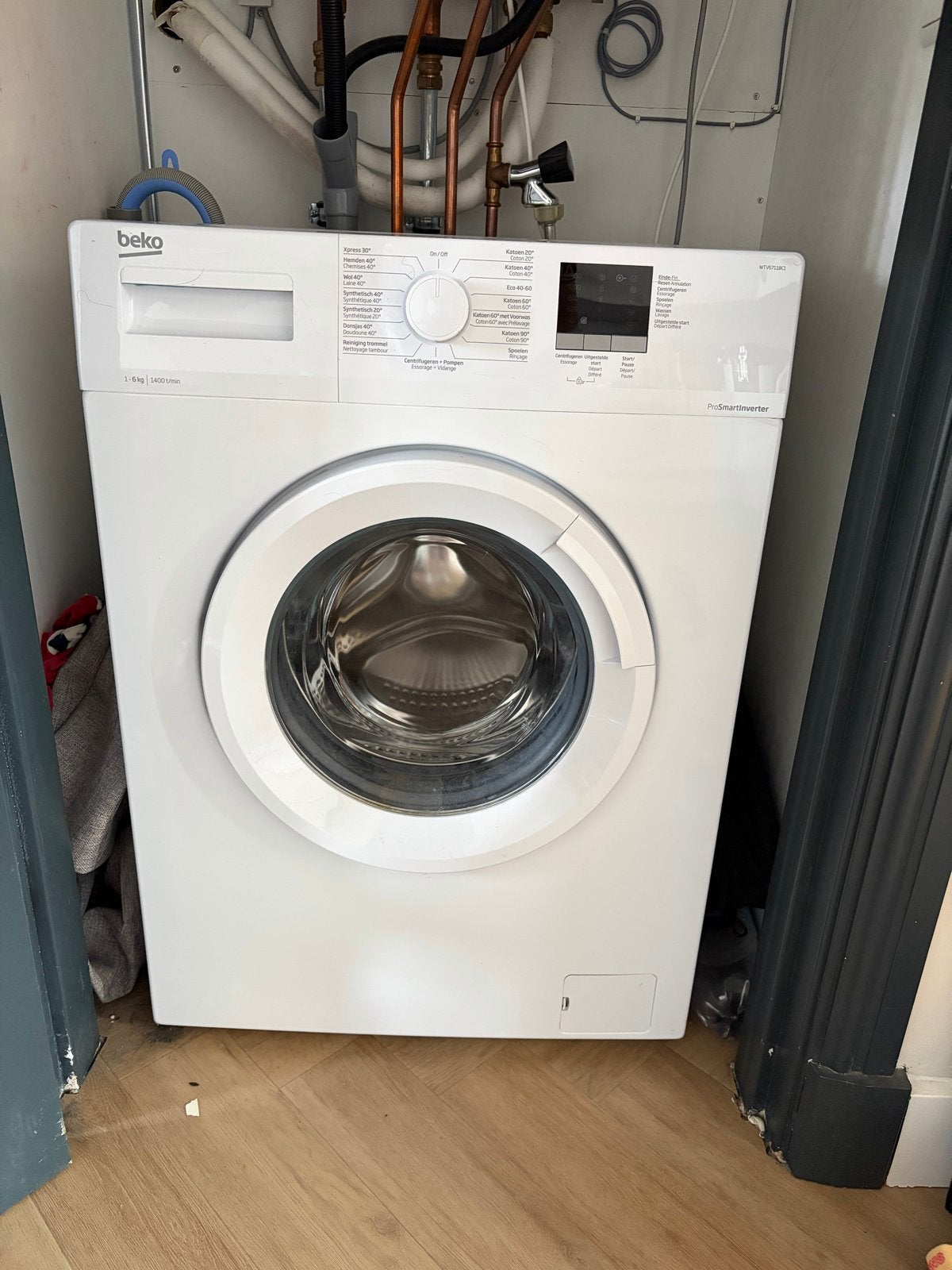 Beko WTV6711BC1 Ondiepe Wasmachine 6kg, Witgoed en Apparatuur, Wasmachines, Ophalen, Gebruikt, Voorlader, Kort programma