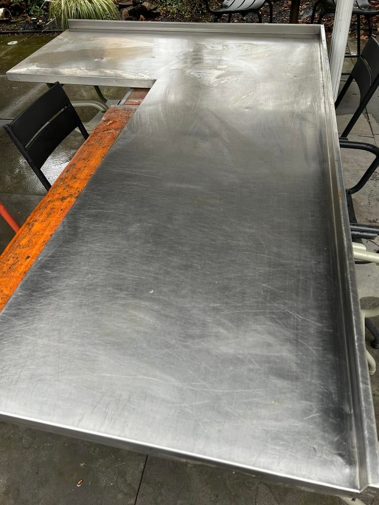 RVS werkblad keukenblad buitenkeuken, Ophalen of Verzenden, Gebruikt