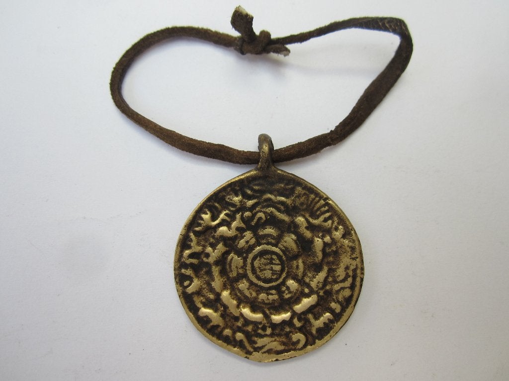 Antieke Bronze - Amulet - Tibet ( #2059), China, Ophalen of Verzenden, Overige typen