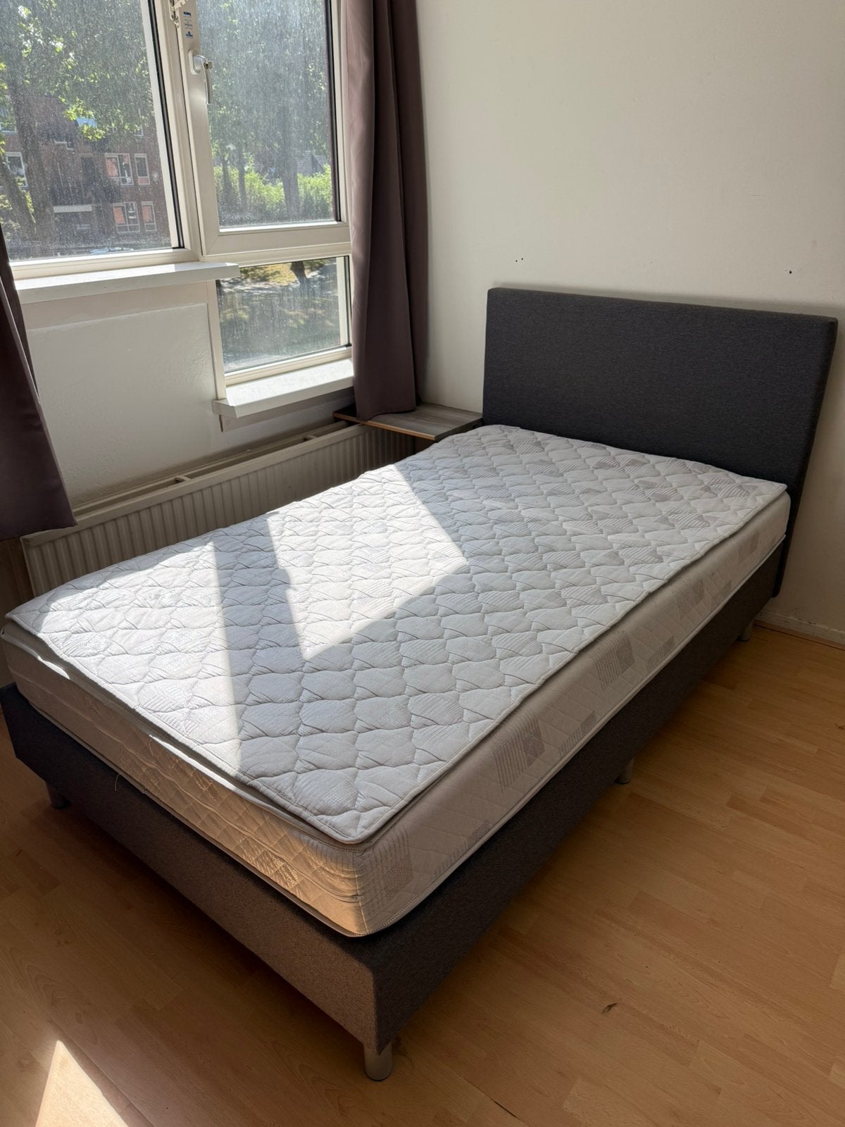 Boxspring twijfelaar 120cm, Ophalen, Zo goed als nieuw, Twijfelaar, 120 cm