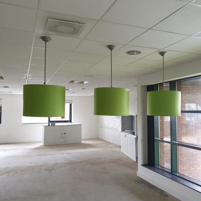 Groene  plafondlamp hanglamp lampen ronde kap, Ophalen, Gebruikt, X, X