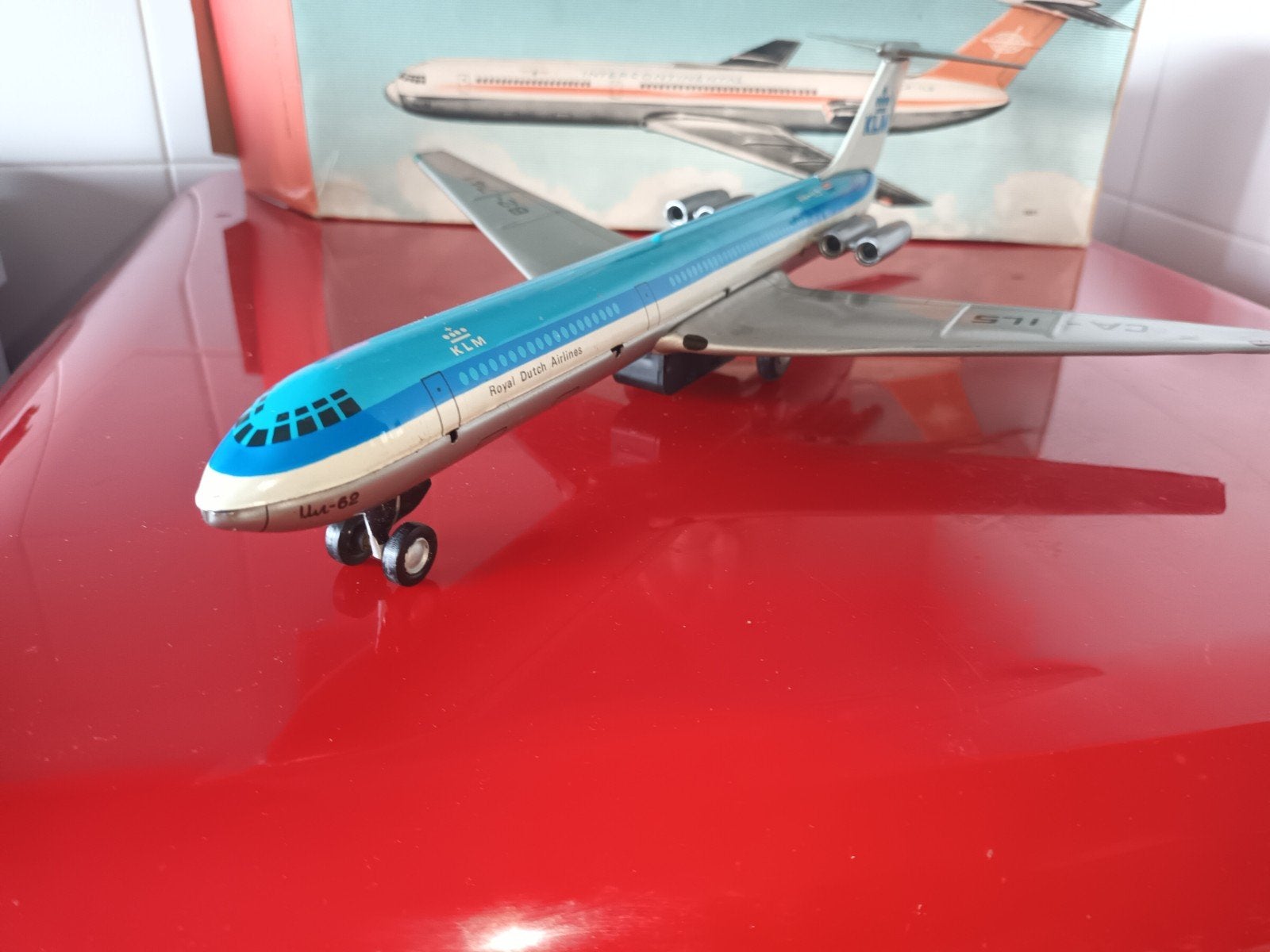 blikken speelgoed. KLM Vliegtuig Frictie. doos. VEB. GERMANY, Ophalen of Verzenden