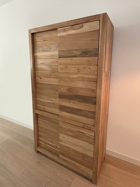 Steigerhouten kast in Piet Hein Eek stijl met schuifdeuren, Ophalen of Verzenden