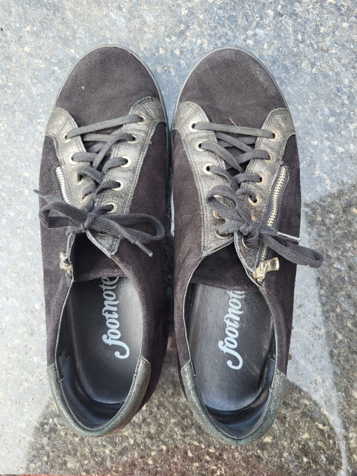 Footnotes zwarte suède sneakers met rits en veters, Zwart, Ophalen of Verzenden, Sneakers of Gympen, Footnotes