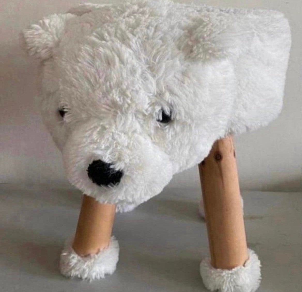 Leuke Witte Teddybeer Krukje voor Kinderkamer, Ophalen, Zo goed als nieuw, Hout