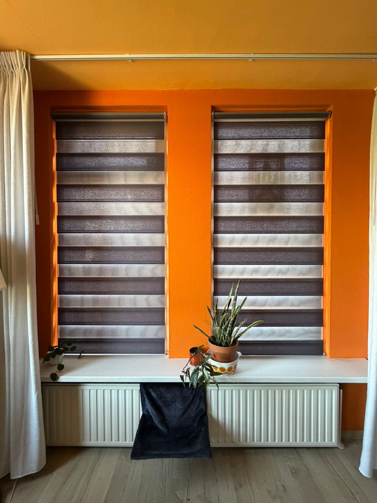 5 duo rolgordijnen antraciet, Huis en Inrichting, Stoffering | Gordijnen en Lamellen, Ophalen, Gebruikt