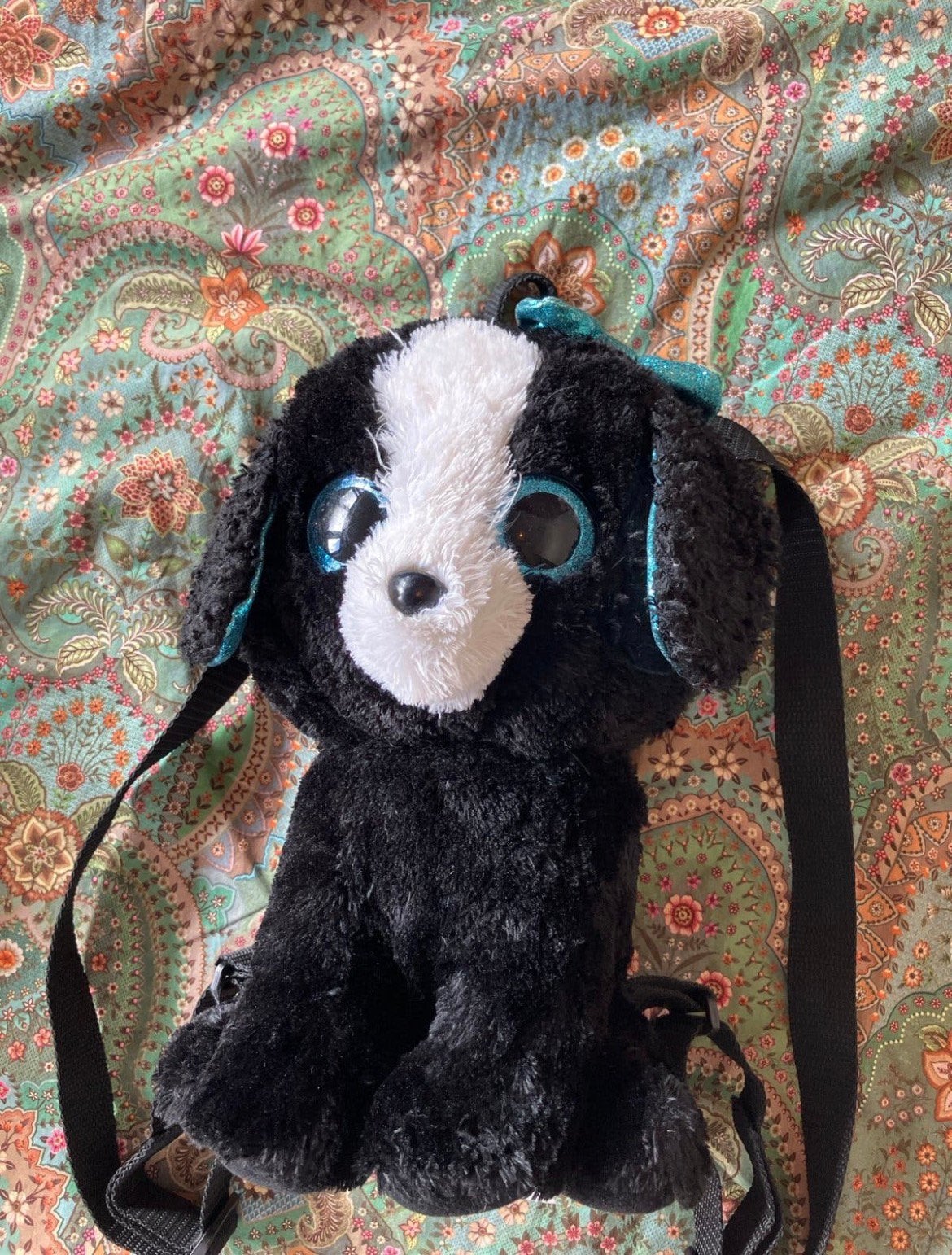 TY knuffel hond rugzak, zwart met witte details, Ophalen, Zo goed als nieuw, Overige merken