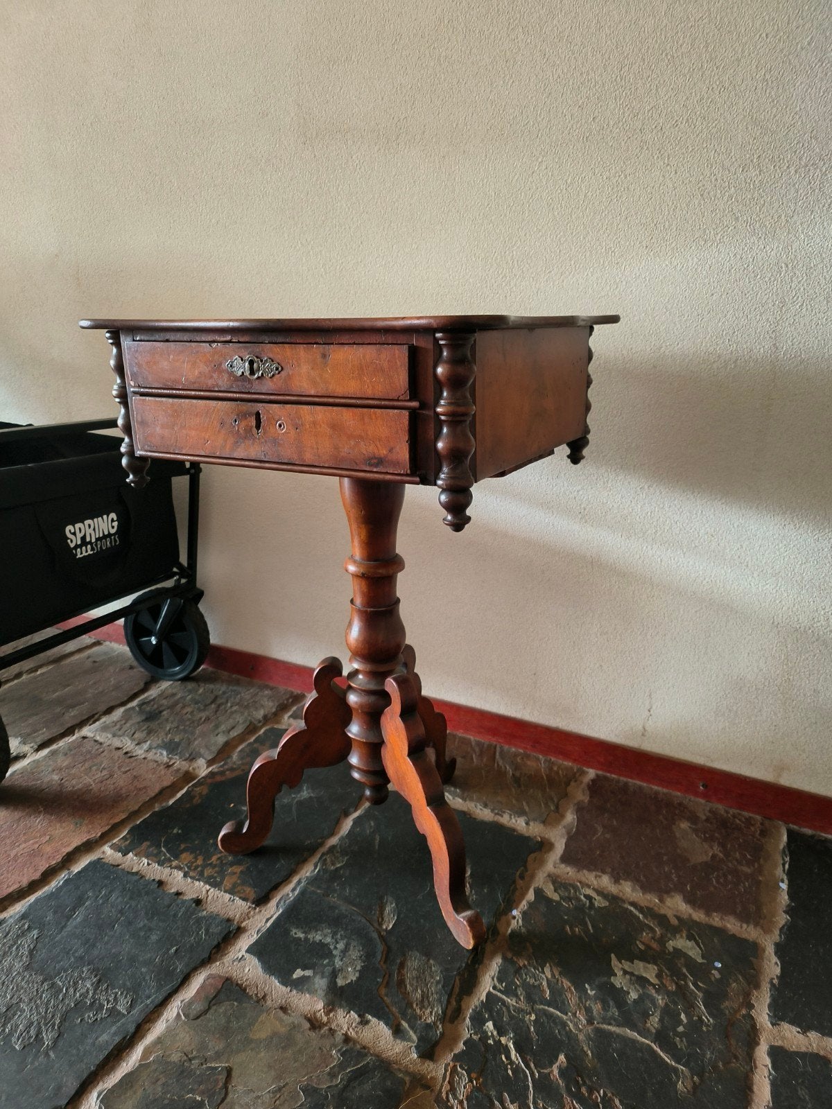 Antieke Naaitafel / Bijzettafel met Lades, Antiek en Kunst, Ophalen of Verzenden