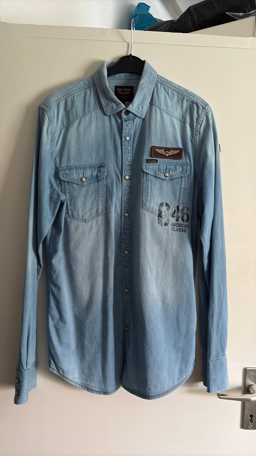 PME LEGEND. DENIM OVERHEMD MAAT M. BLAUW, Kleding | Heren, Ophalen of Verzenden, Zo goed als nieuw, Blauw, Halswijdte 39/40 (M)