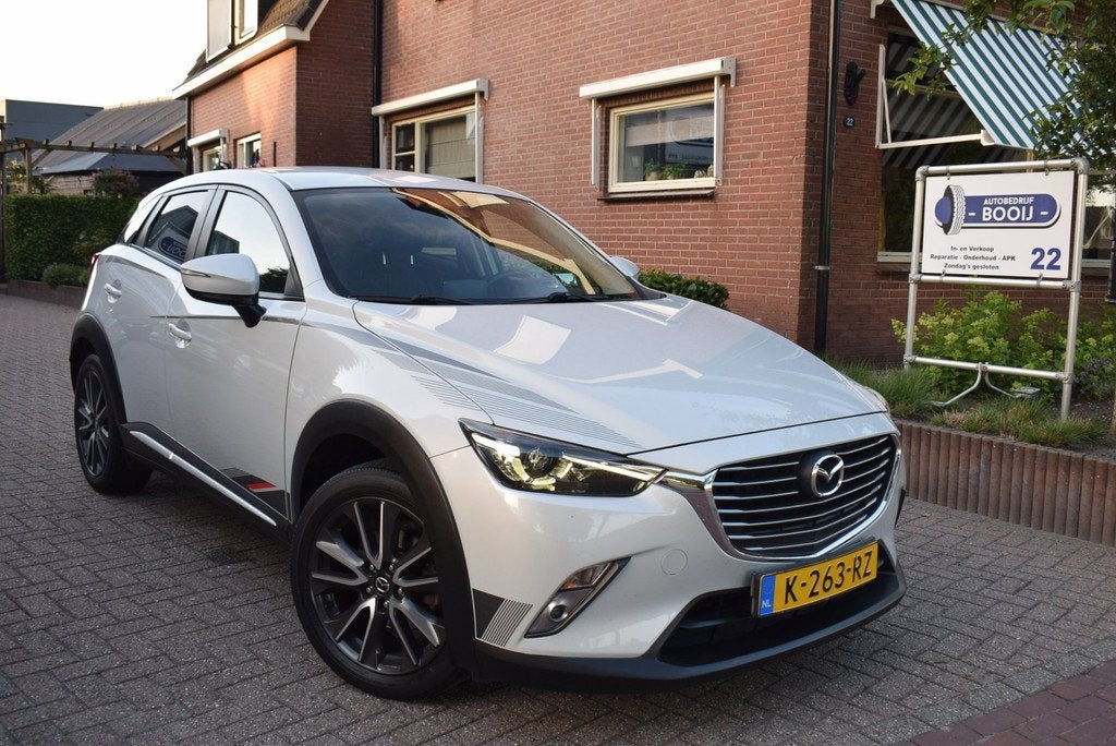 Mazda CX-3 2.0 SkyActiv-G 120 TS+ AUTOM/NAVI/CRUISE/AIRCO-EC, Auto's, Mazda, 1998 cc, 4 cilinders, Leder en Stof, Wit