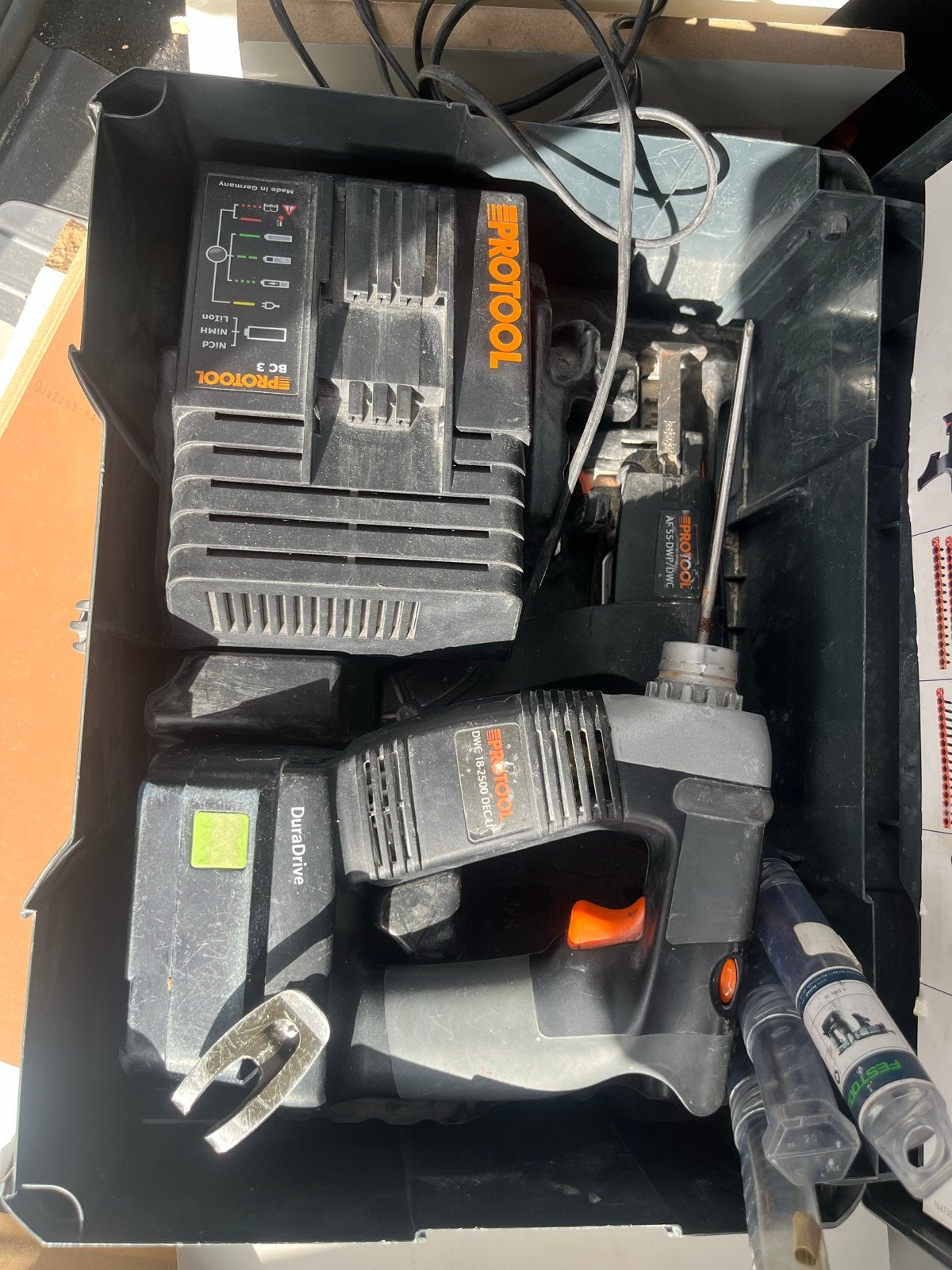 Protool/Festool DWC 18-4200 Dec Li set accuschroefmachine, Doe-het-zelf en Verbouw, Ophalen, Gebruikt, Variabele snelheid, Boor- en Schroefmachine
