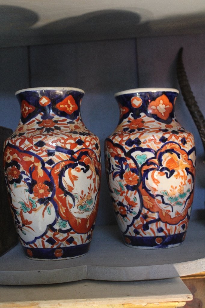 Antiek paar Imari vaas vazen 19e eeuw Japan, Ophalen of Verzenden