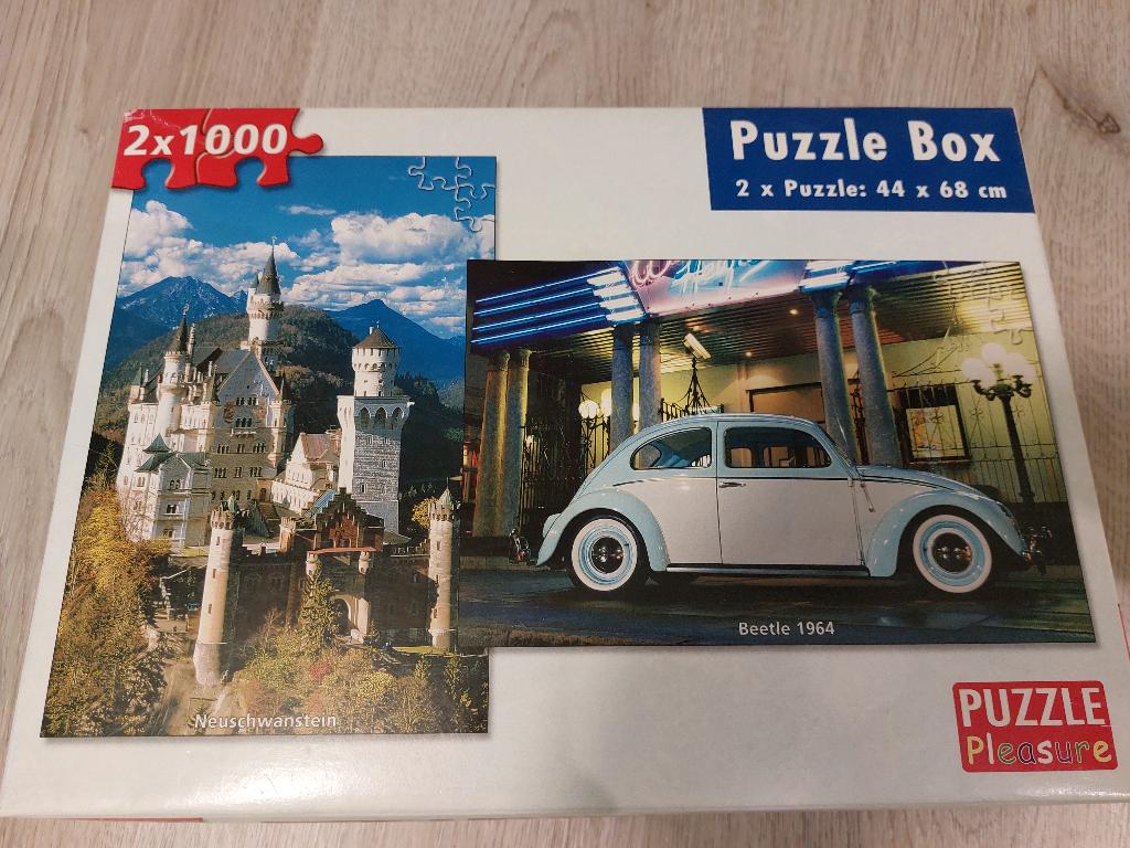 puzzels , 2x 1000stuks in 1 doos, Ophalen of Verzenden, 500 t/m 1500 stukjes, Zo goed als nieuw, Legpuzzel