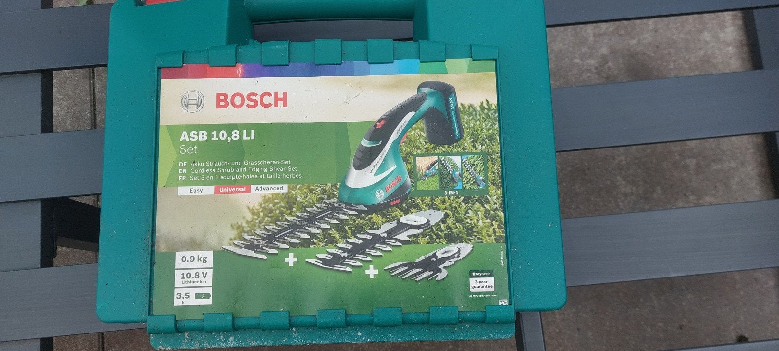 Bosch ASB 10,8 LI Set Accu Gras- en Struikschaar, Ophalen of Verzenden, Zo goed als nieuw, Overige soorten, Bosch