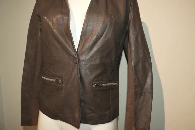 Muubaa leren jack aparte tint apart model Nieuw met label M, Maat 38/40 (M), Bruin, Verzenden, Nieuw