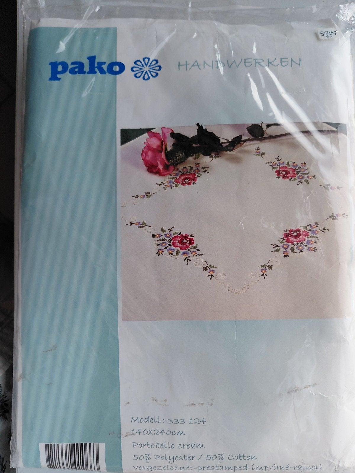 Pako Borduurpakket Tafelkleed Portobello Cream 140x240cm, Pako, Onbekend, Nieuw, Ophalen of Verzenden