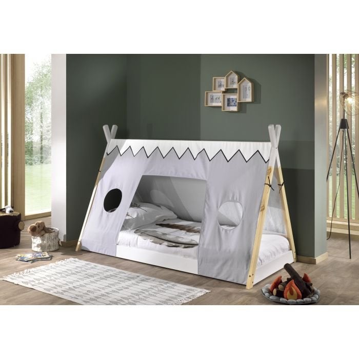 Tipi 1-persoons kinderbed laag - Naturel/wit, Niet ingevuld, Niet ingevuld, Niet ingevuld