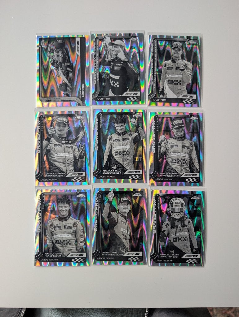2025 topps chrome f1 9x lando norris raywave, Ophalen of Verzenden, Zo goed als nieuw, Plaatje