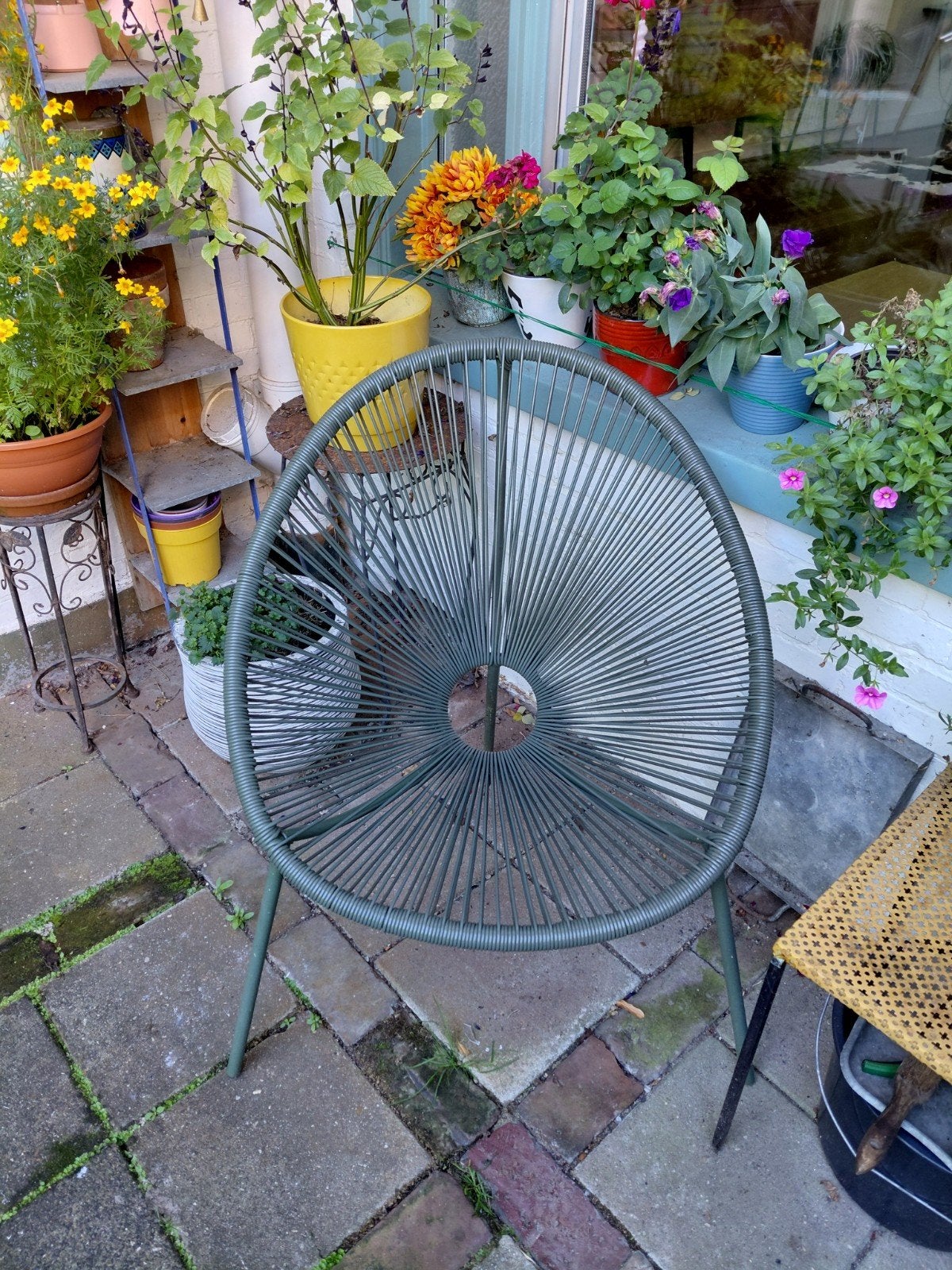 spaghetti stoel groen, Ophalen, Zo goed als nieuw, Aluminium