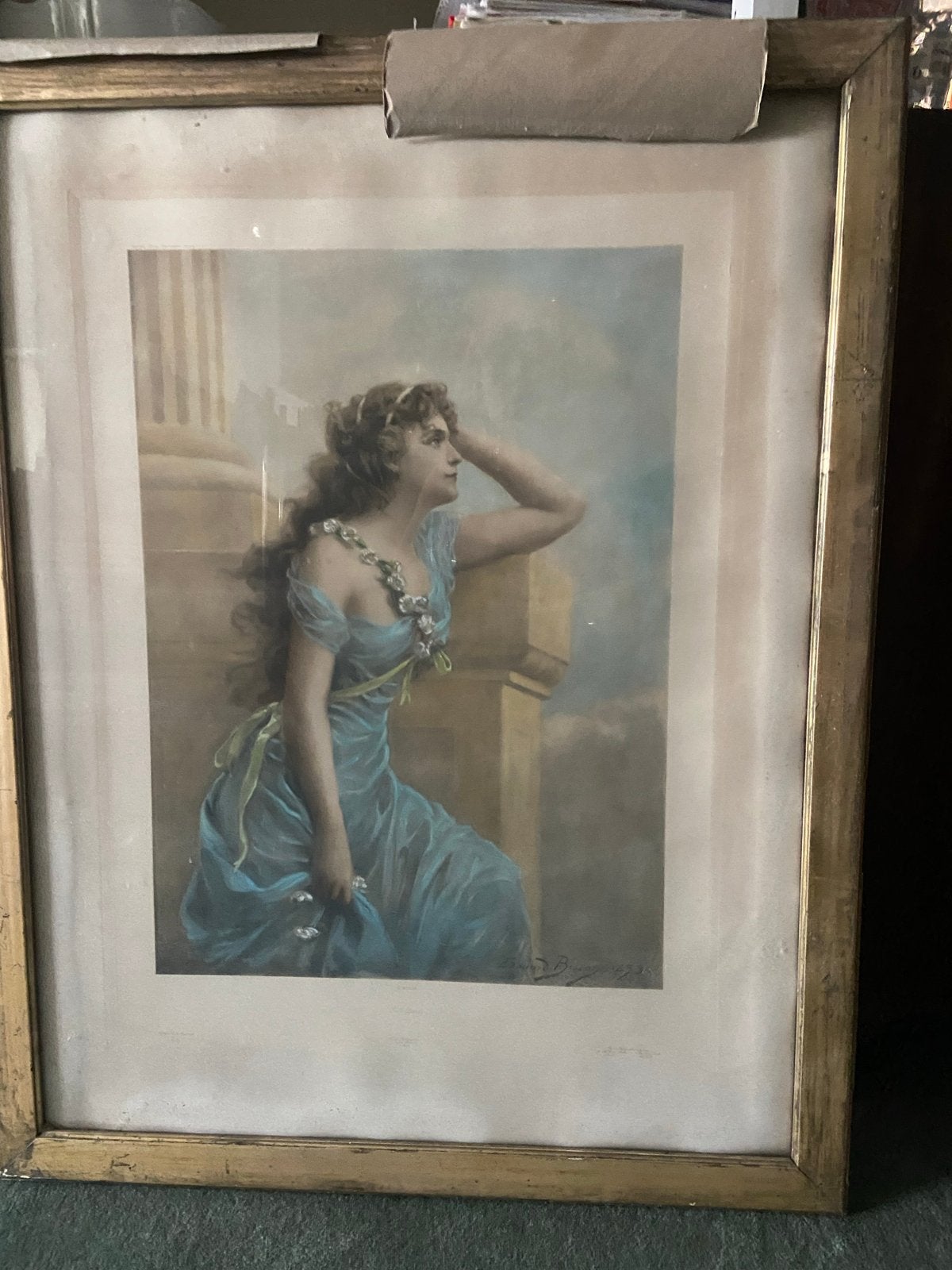 Reproducties romantische vrouwenfiguren van Eduard Bresson, Ophalen, Print, Prent, Ingelijst
