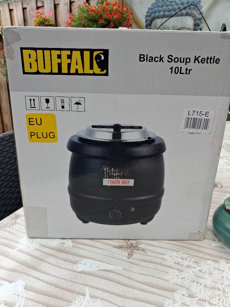 Buffalo Soepketel Zwart 10L - Model L715-E, Ophalen, Overige typen, Zo goed als nieuw, Zwart
