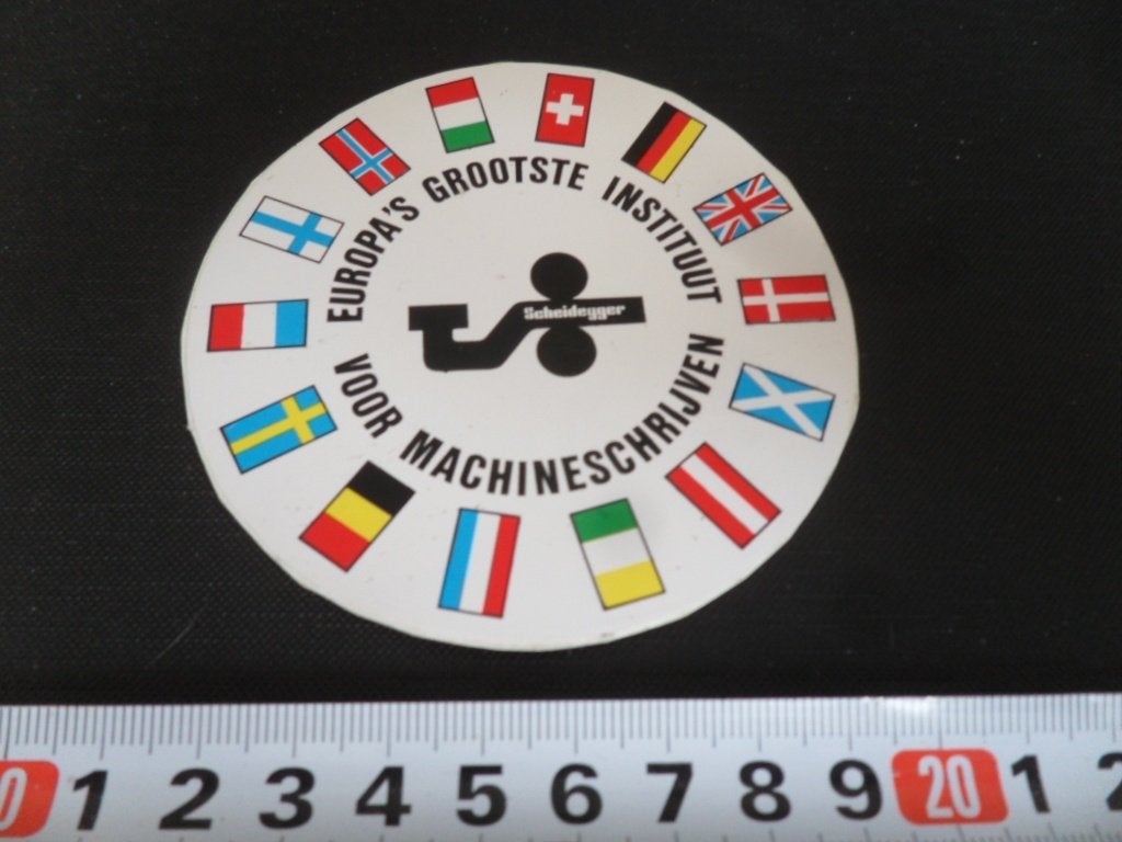 sticker SCHEIDEGGER europa's grootste instituut voor machine, Ophalen of Verzenden, Zo goed als nieuw