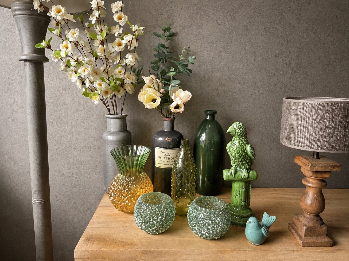 Diverse decoraties: vazen en meer, Ophalen, Meerkleurig, Geschikt voor droogbloemen, Glas