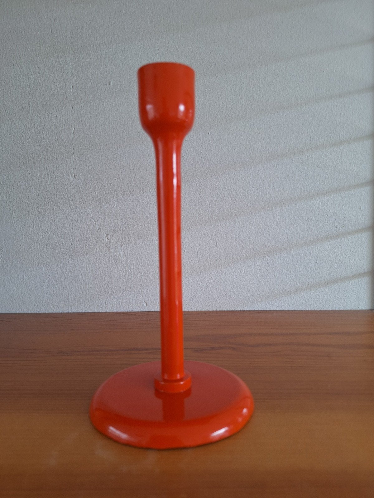 oranje metalen kandelaar voor dinerkaars, Huis en Inrichting, Woonaccessoires | Kandelaars en Kaarsen, Oranje, Ophalen of Verzenden