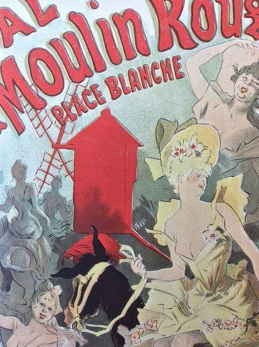 Moulin Rouge origineel jugendstil affiche 1901 Jules Cheret, Antiek en Kunst, Verzenden