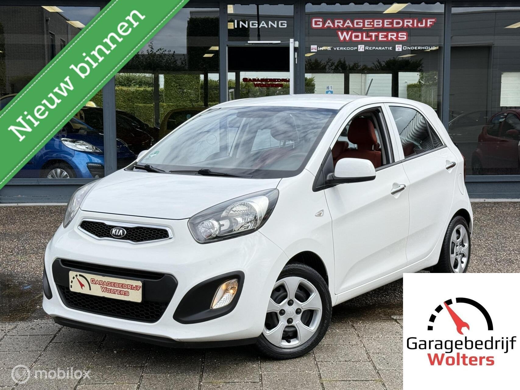Kia Picanto 1.0 Design Edition rood leer stoel+stuurverw., Voorwielaandrijving, Gebruikt, Met garantie (alle), Wit
