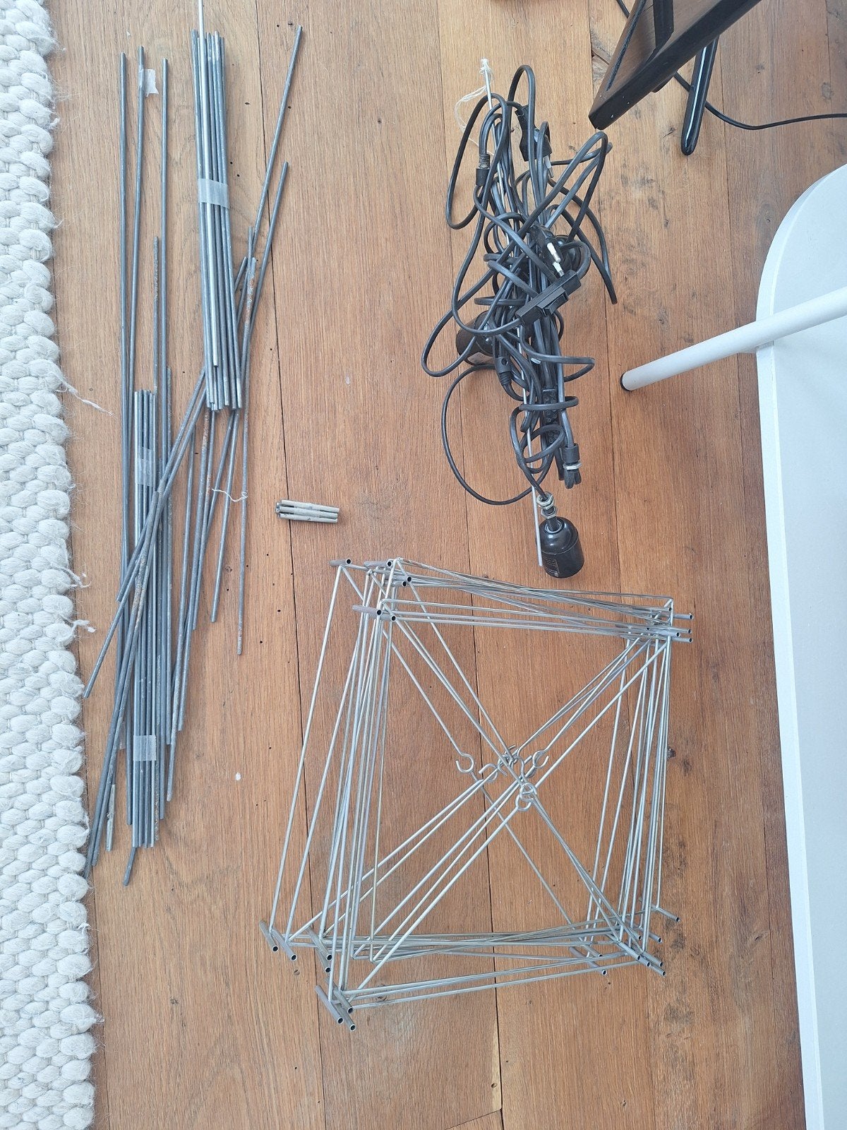 LOTEK Lampenframe met snoer en fitting, Overige merken, Gebruikt, E27 (groot), Zilver