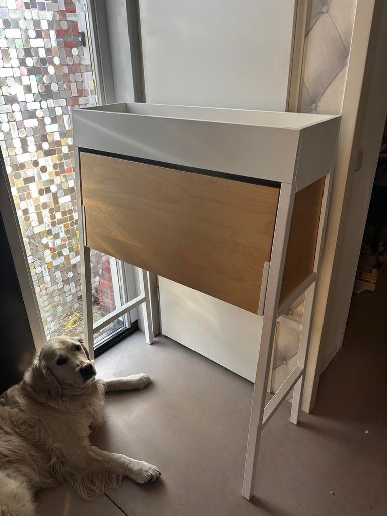 IKEA PS bureau beuken wit, Ophalen, Hout, Secretaire, Zo goed als nieuw