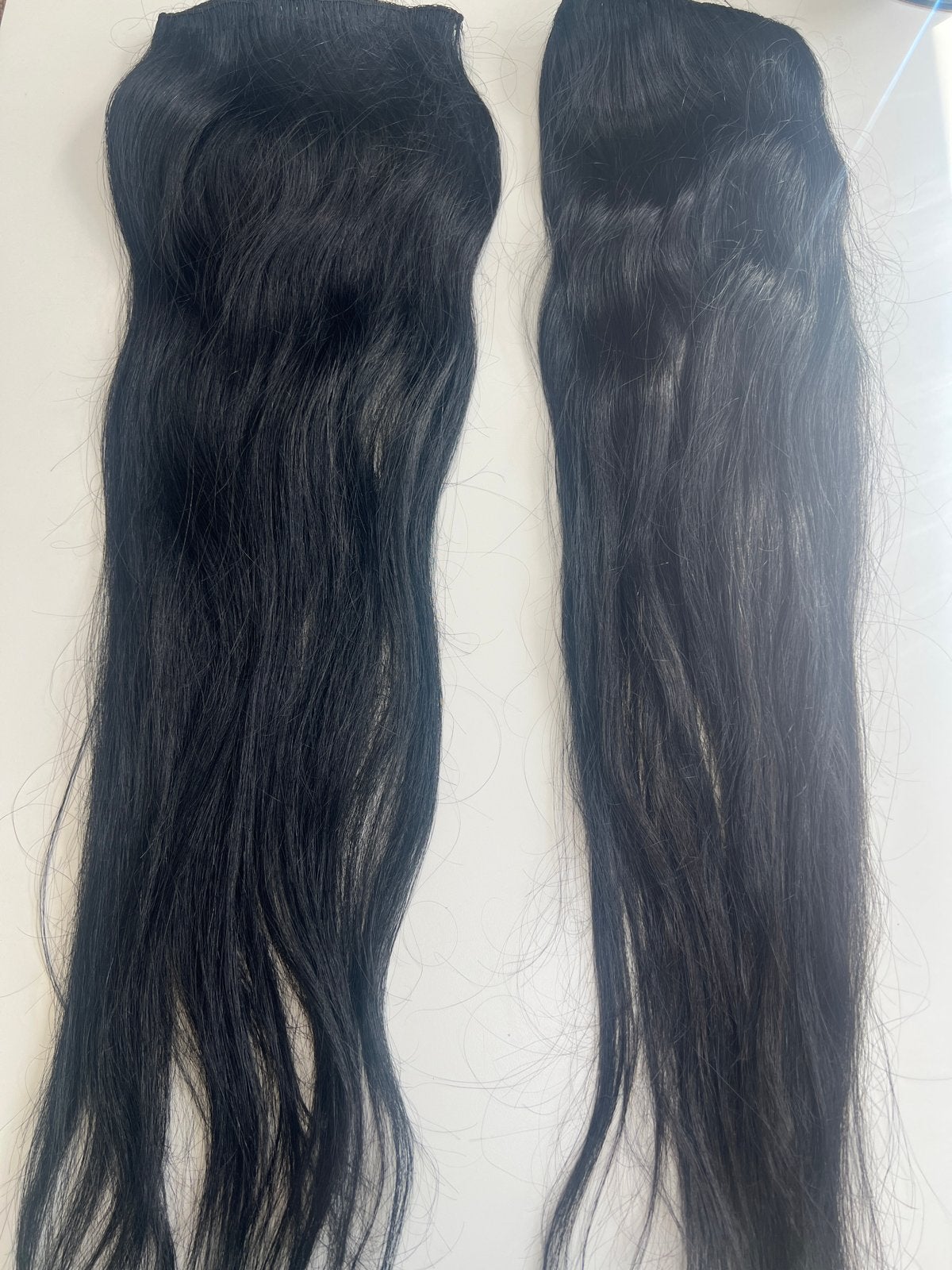 Nieuwe 65cm Zwarte Handtied Echt Haar Extensions (6 stroken), Ophalen, Nieuw, Pruik of Haarverlenging