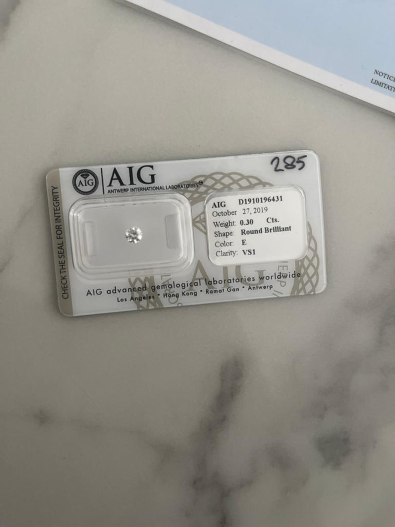 AIG Gecertificeerde Diamant - 0.30 Ct, Kleur E, Zuiverheid V, Ophalen of Verzenden, Nieuw