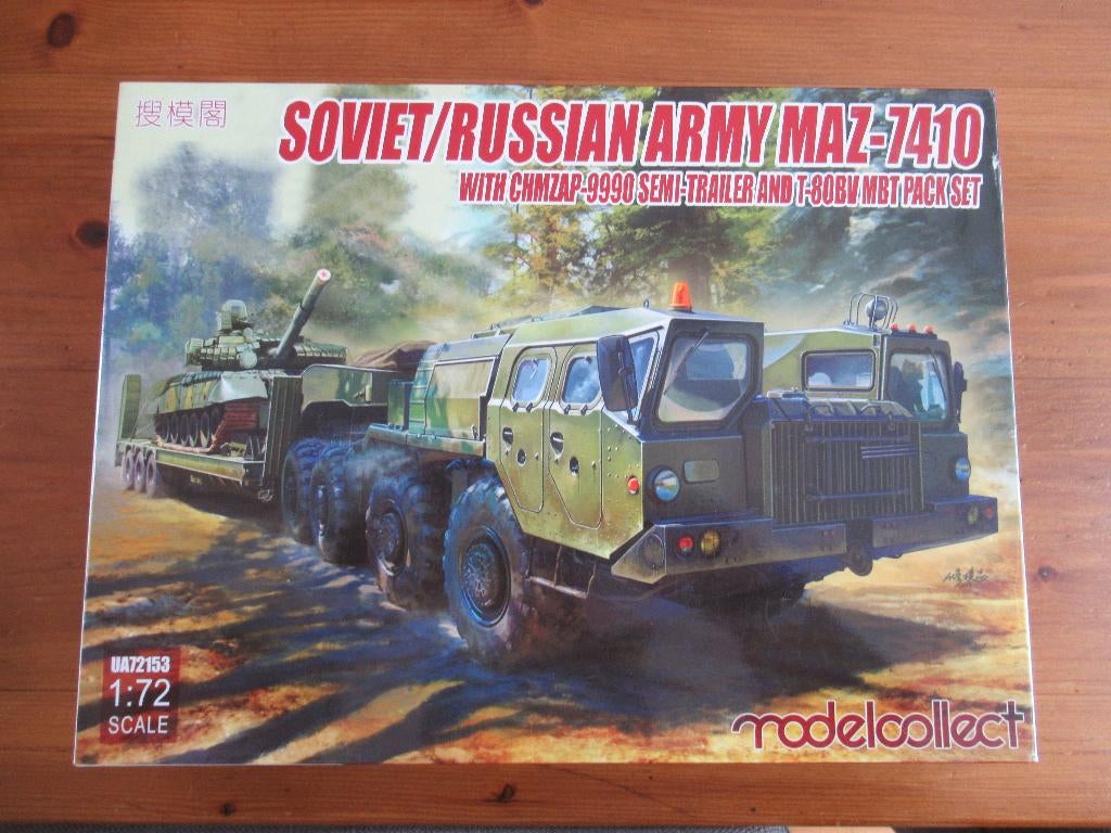 MAZ7410 +ChMZAP9990 Semi-Trailer & T-80BV (Modelcollect 1/72, 1:50 of kleiner, Nieuw, Ophalen of Verzenden, Truck