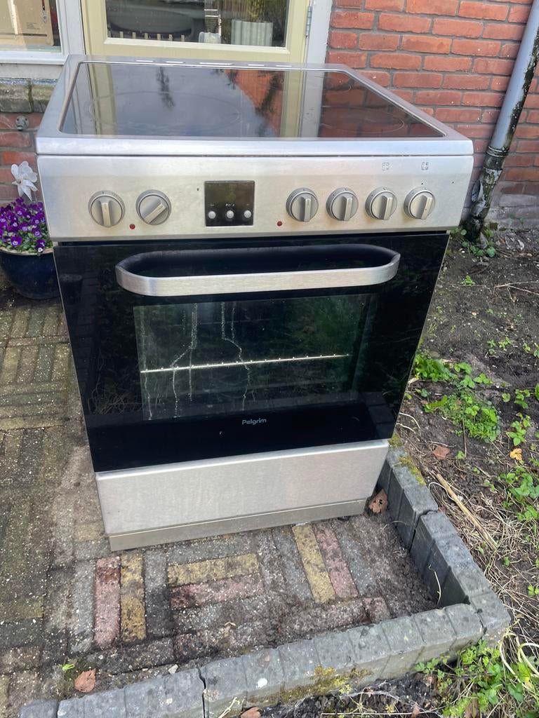 Pelgrim Vrijstaand Keramisch Fornuis met Oven, Gebruikt, 60 cm of meer, Keramisch, Grill