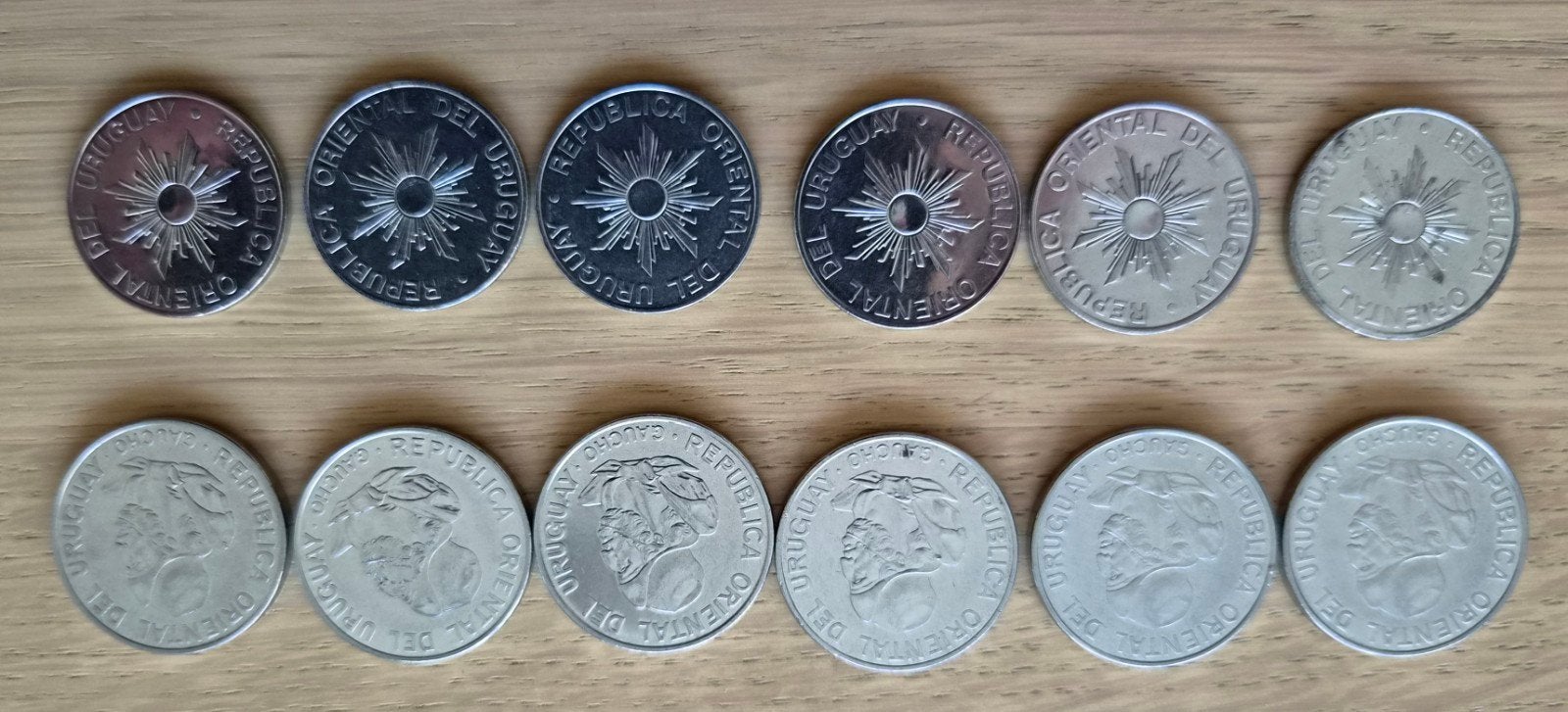 Set van 12 Uruguayaanse munten (1988-1989), Ophalen of Verzenden, Setje